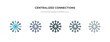centralized connections icon in different style vector illustration. two colored and black centralized connections vector icons designed in filled, outline, line and stroke style can be used for