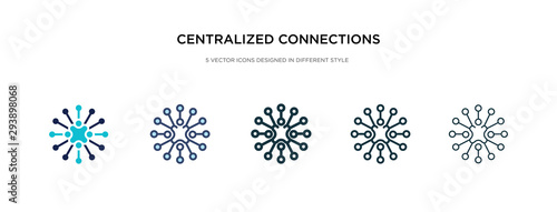 Fotomural centralized connections icon in different style vector illustration