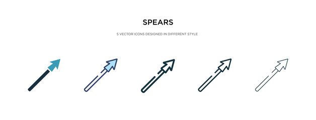 spears icon in different style vector illustration. two colored and black spears vector icons designed in filled, outline, line and stroke style can be used for web, mobile, ui