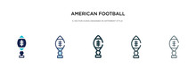 American Football Tee Icon In Different Style Vector Illustration. Two Colored And Black American Football Tee Vector Icons Designed In Filled, Outline, Line And Stroke Style Can Be Used For Web,
