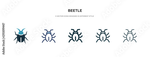 Cuadros en Lienzo beetle icon in different style vector illustration