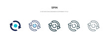 Spin Icon In Different Style Vector Illustration. Two Colored And Black Spin Vector Icons Designed In Filled, Outline, Line And Stroke Style Can Be Used For Web, Mobile, Ui