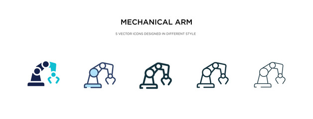 Wall Mural - mechanical arm icon in different style vector illustration. two colored and black mechanical arm vector icons designed in filled, outline, line and stroke style can be used for web, mobile, ui
