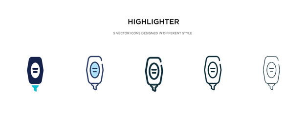 highlighter icon in different style vector illustration. two colored and black highlighter vector icons designed in filled, outline, line and stroke style can be used for web, mobile, ui