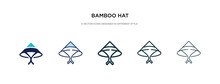 Bamboo Hat Icon In Different Style Vector Illustration. Two Colored And Black Bamboo Hat Vector Icons Designed In Filled, Outline, Line And Stroke Style Can Be Used For Web, Mobile, Ui