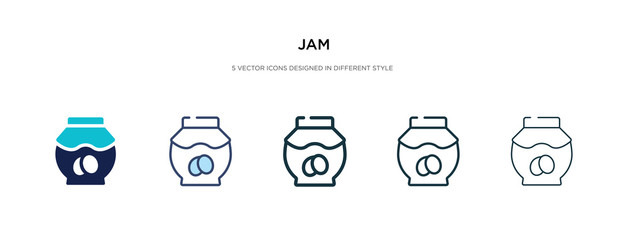 jam icon in different style vector illustration. two colored and black jam vector icons designed in filled, outline, line and stroke style can be used for web, mobile, ui