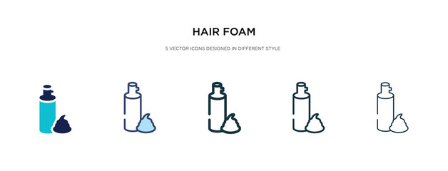 Wall Mural - hair foam icon in different style vector illustration. two colored and black hair foam vector icons designed in filled, outline, line and stroke style can be used for web, mobile, ui