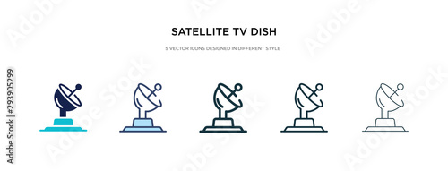 Cuadros en Lienzo satellite tv dish icon in different style vector illustration