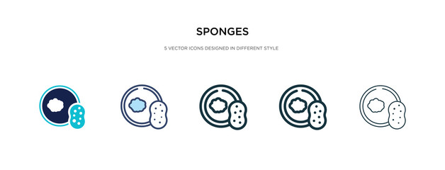 Wall Mural - sponges icon in different style vector illustration. two colored and black sponges vector icons designed in filled, outline, line and stroke style can be used for web, mobile, ui