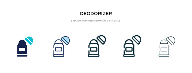 Wall Mural - deodorizer icon in different style vector illustration. two colored and black deodorizer vector icons designed in filled, outline, line and stroke style can be used for web, mobile, ui