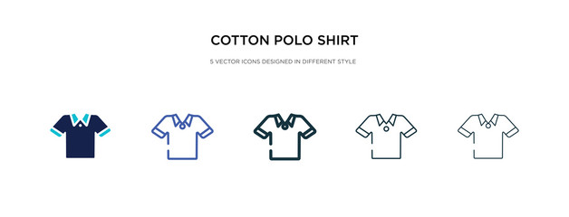 Wall Mural - cotton polo shirt icon in different style vector illustration. two colored and black cotton polo shirt vector icons designed in filled, outline, line and stroke style can be used for web, mobile, ui
