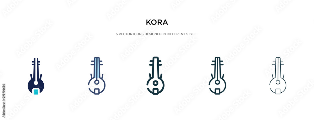 kora icon in different style vector illustration. two colored and black kora vector icons designed in filled, outline, line and stroke style can be used for web, mobile, ui - obrazy, fototapety, plakaty 