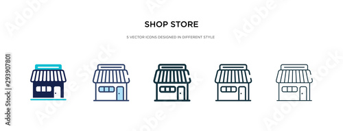 Cuadros en Lienzo shop store icon in different style vector illustration