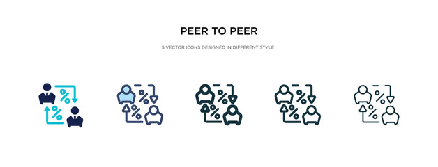 Wall Mural - peer to peer icon in different style vector illustration. two colored and black peer to vector icons