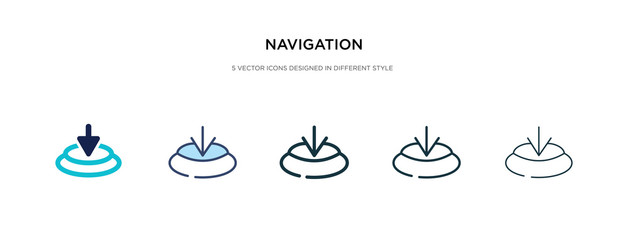 navigation icon in different style vector illustration. two colored and black navigation vector icons designed in filled, outline, line and stroke style can be used for web, mobile, ui