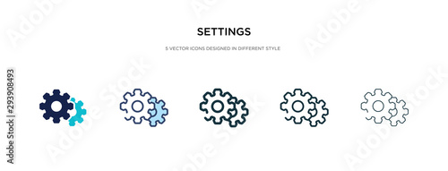 Cuadros en Lienzo settings icon in different style vector illustration
