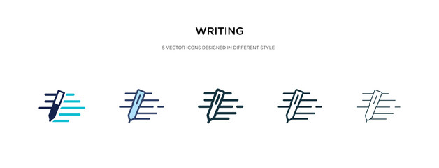 writing icon in different style vector illustration. two colored and black writing vector icons designed in filled, outline, line and stroke style can be used for web, mobile, ui