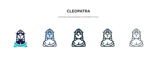 Wall Mural - cleopatra icon in different style vector illustration. two colored and black cleopatra vector icons designed in filled, outline, line and stroke style can be used for web, mobile, ui