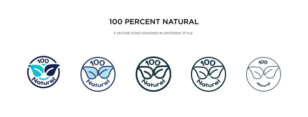 100 percent natural icon in different style vector illustration. two colored and black 100 percent natural vector icons designed in filled, outline, line and stroke style can be used for web,