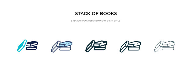 stack of books icon in different style vector illustration. two colored and black stack of books vector icons designed in filled, outline, line and stroke style can be used for web, mobile, ui