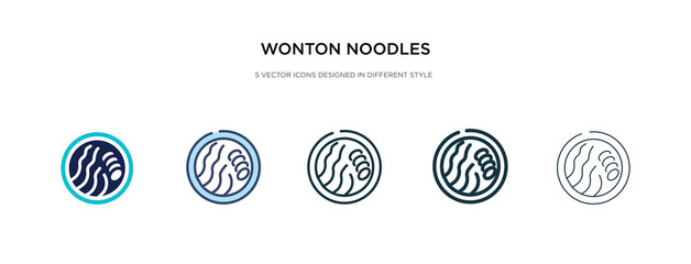 wonton noodles icon in different style vector illustration. two colored and black wonton noodles vector icons designed in filled, outline, line and stroke style can be used for web, mobile, ui