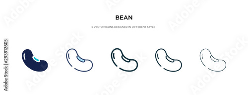Cuadros en Lienzo bean icon in different style vector illustration