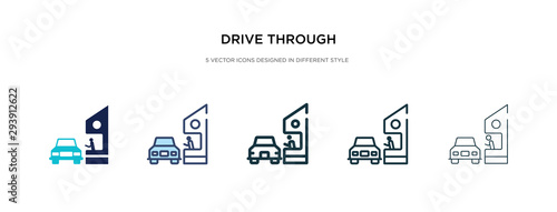 Cuadros en Lienzo drive through icon in different style vector illustration