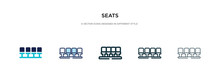 Seats Icon In Different Style Vector Illustration. Two Colored And Black Seats Vector Icons Designed In Filled, Outline, Line And Stroke Style Can Be Used For Web, Mobile, Ui