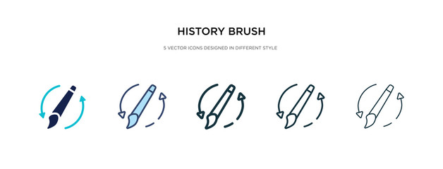 history brush icon in different style vector illustration. two colored and black history brush vector icons designed in filled, outline, line and stroke style can be used for web, mobile, ui