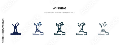 Cuadros en Lienzo winning icon in different style vector illustration