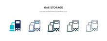 Gas Storage Icon In Different Style Vector Illustration. Two Colored And Black Gas Storage Vector Icons Designed In Filled, Outline, Line And Stroke Style Can Be Used For Web, Mobile, Ui
