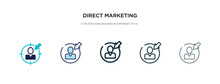 Direct Marketing Icon In Different Style Vector Illustration. Two Colored And Black Direct Marketing Vector Icons Designed In Filled, Outline, Line And Stroke Style Can Be Used For Web, Mobile, Ui