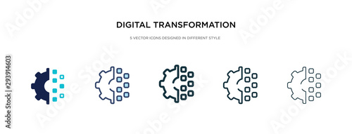 Fotomural digital transformation icon in different style vector illustration