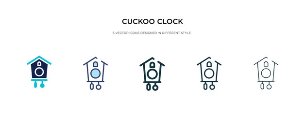 Wall Mural - cuckoo clock icon in different style vector illustration. two colored and black cuckoo clock vector icons designed in filled, outline, line and stroke style can be used for web, mobile, ui