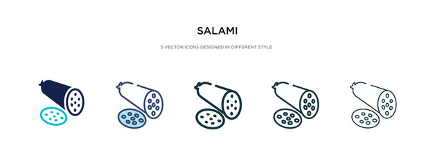 Wall Mural - salami icon in different style vector illustration. two colored and black salami vector icons designed in filled, outline, line and stroke style can be used for web, mobile, ui