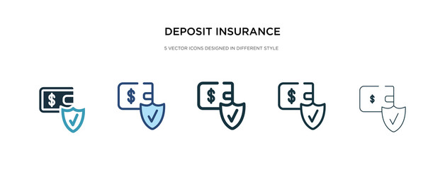 Wall Mural - deposit insurance icon in different style vector illustration. two colored and black deposit insurance vector icons designed in filled, outline, line and stroke style can be used for web, mobile, ui