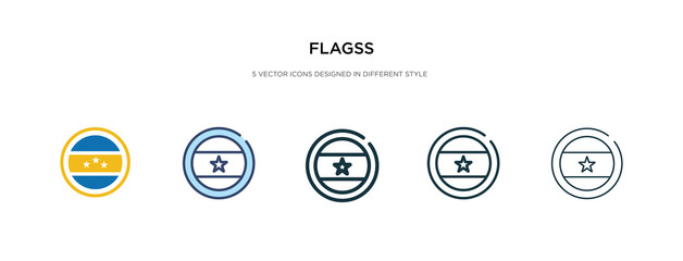 Wall Mural - flagss icon in different style vector illustration. two colored and black flagss vector icons designed in filled, outline, line and stroke style can be used for web, mobile, ui