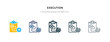 © zaurrahimov - execution icon in different style vector illustration. two colored and black execution vector icons designed in filled, outline, line and stroke style can be used for web, mobile, ui