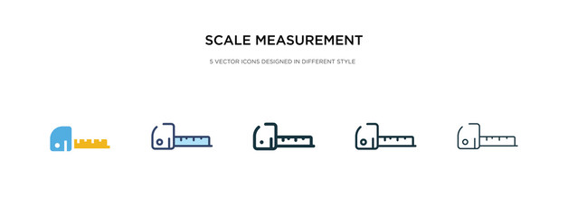 Wall Mural - scale measurement icon in different style vector illustration. two colored and black scale measurement vector icons designed in filled, outline, line and stroke style can be used for web, mobile, ui