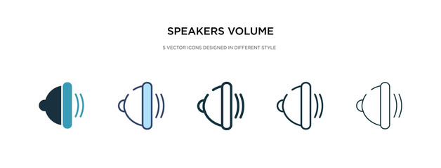 Wall Mural - speakers volume icon in different style vector illustration. two colored and black speakers volume vector icons designed in filled, outline, line and stroke style can be used for web, mobile, ui