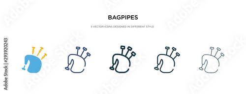 Cuadros en Lienzo bagpipes icon in different style vector illustration