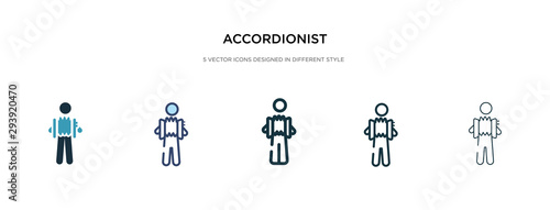 Cuadros en Lienzo accordionist icon in different style vector illustration