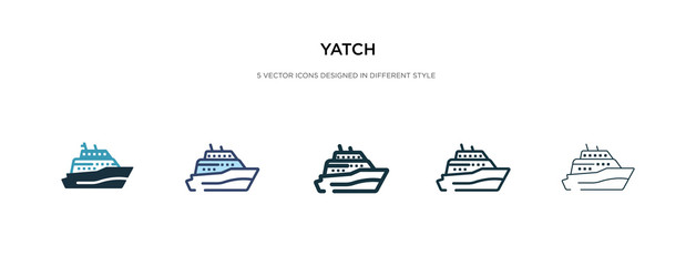 Wall Mural - yatch icon in different style vector illustration. two colored and black yatch vector icons designed in filled, outline, line and stroke style can be used for web, mobile, ui