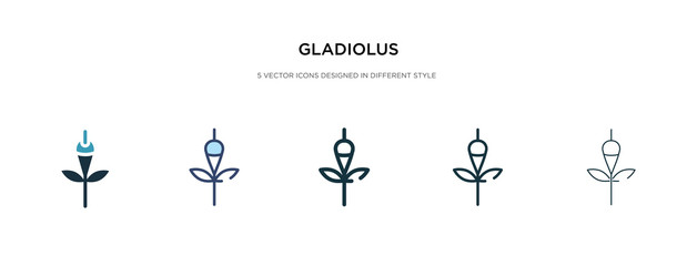 Wall Mural - gladiolus icon in different style vector illustration. two colored and black gladiolus vector icons designed in filled, outline, line and stroke style can be used for web, mobile, ui