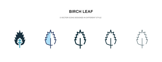 Wall Mural - birch leaf icon in different style vector illustration. two colored and black birch leaf vector icons designed in filled, outline, line and stroke style can be used for web, mobile, ui