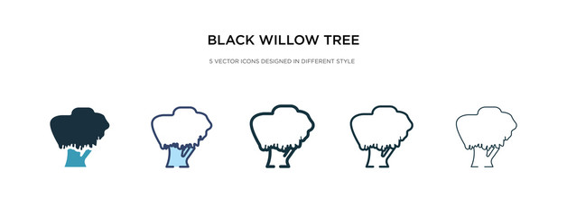 Wall Mural - black willow tree icon in different style vector illustration. two colored and black black willow tree vector icons designed in filled, outline, line and stroke style can be used for web, mobile, ui