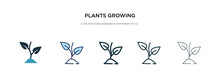 Plants Growing Icon In Different Style Vector Illustration. Two Colored And Black Plants Growing Vector Icons Designed In Filled, Outline, Line And Stroke Style Can Be Used For Web, Mobile, Ui