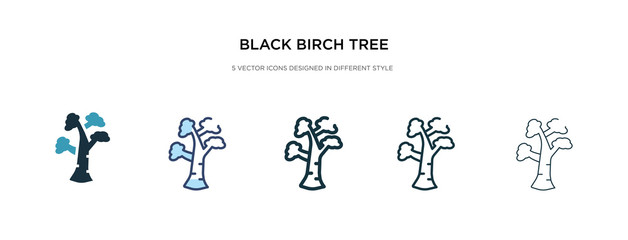 Wall Mural - black birch tree icon in different style vector illustration. two colored and black black birch tree vector icons designed in filled, outline, line and stroke style can be used for web, mobile, ui