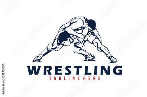 wrestling logo icon vector isolated Wallpaper Mural