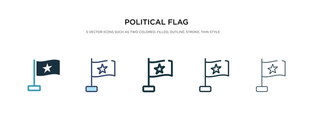 political flag icon in different style vector illustration. two colored and black political flag vector icons designed in filled, outline, line and stroke style can be used for web, mobile, ui